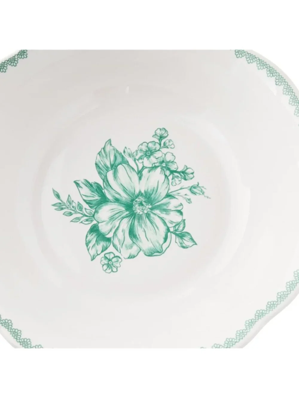 The Pioneer Woman Home Green Floral Design Agatha Stoneware Cereal Round Bowl